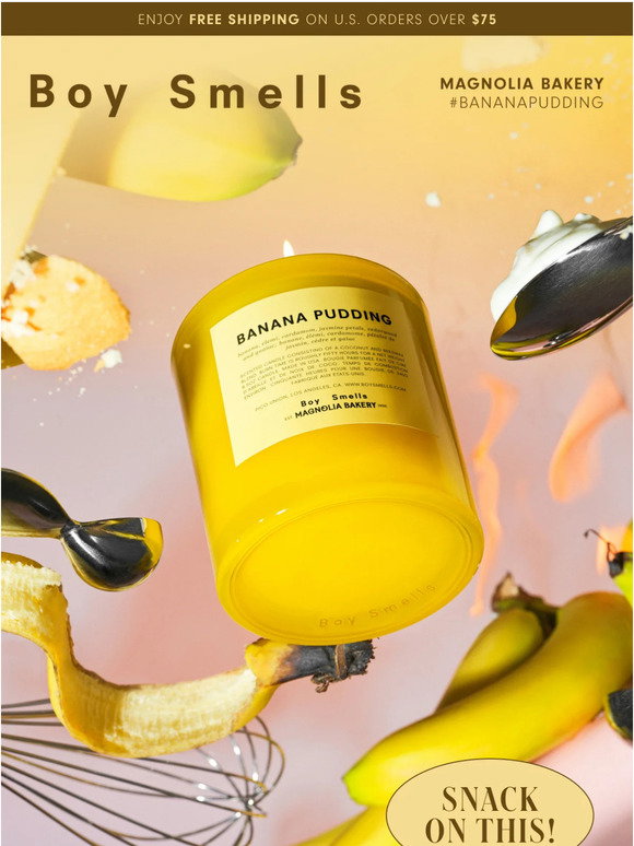 Boy Smells and Magnolia Bakery Banana Pudding candle campaign